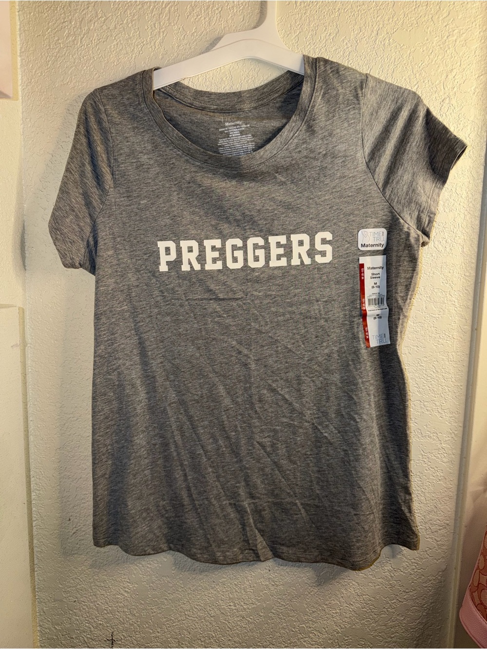 Time and Tru Gray 'PREGGERS' Maternity Tee